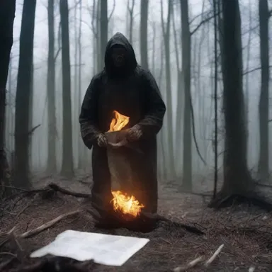 The horror movie depicted a terrifying scene where a burn bag was discovered containing cursed and haunted documents.