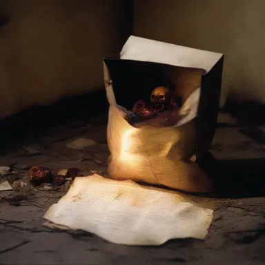 The horror movie depicted a terrifying scene where a burn bag was discovered containing cursed and haunted documents.