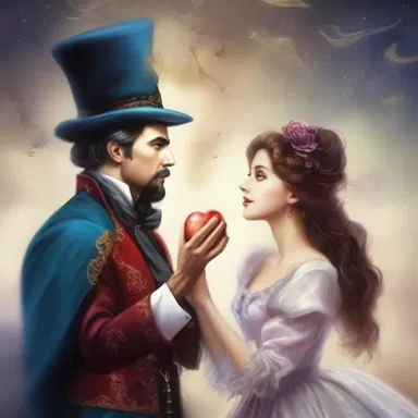 The young woman fell deeply in love with the conjurer, enchanted by his charm and captivating magic tricks.