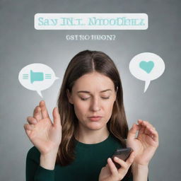 An image with the written phrases 'Say no to phone' and 'Digital detox', perhaps accentuated by a person choosing to ignore their smartphone for a more serene experience.