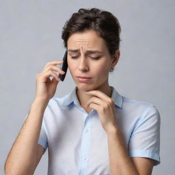 An image depicting a person consciously rejecting a phone call or choosing not to use their smartphone, embodying the theme of 'Saying no to phone'.