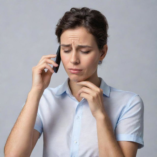 An image depicting a person consciously rejecting a phone call or choosing not to use their smartphone, embodying the theme of 'Saying no to phone'.