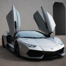 A futuristic Lamborghini with a visible V16 engine, showcasing cutting-edge automobile design and technological innovation.