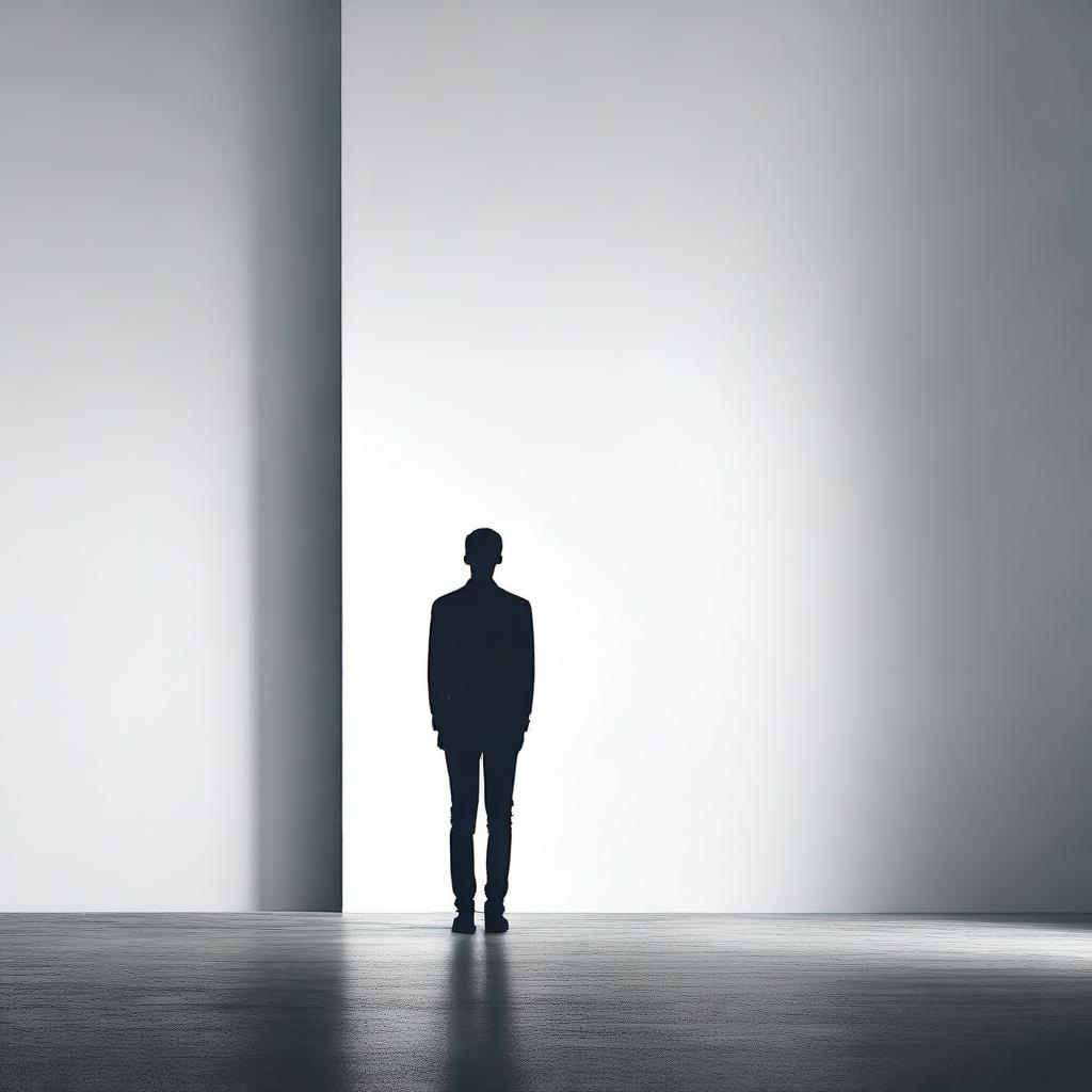 An image of a single person standing alone