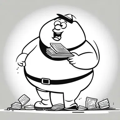 In the comic strip, the overweight character always carries around a slice of sowbelly as a snack.