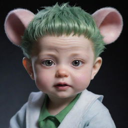 A hyper-realistic, adorable depiction of baby Meruem from the anime series Hunter x Hunter.