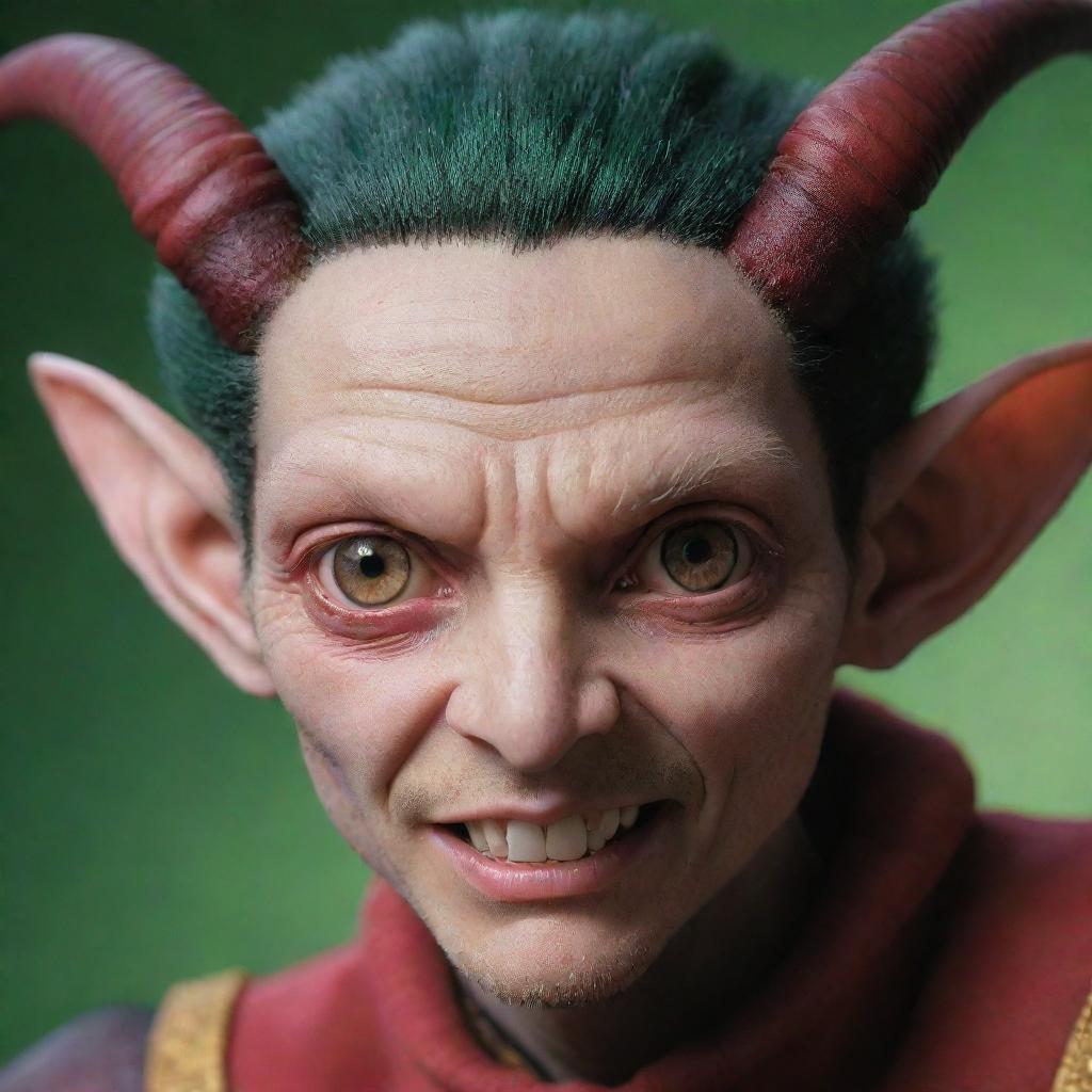 A hyper-realistic portrait of Meruem, the king of the Chimera Ants from the anime Hunter x Hunter, exhibiting his prominent features with vivid detail