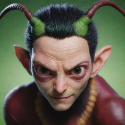 A hyper-realistic portrait of Meruem, the king of the Chimera Ants from the anime Hunter x Hunter, exhibiting his prominent features with vivid detail