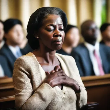 During the sermon, she suddenly felt a pang in her chest, a sharp spasm of pain that left her breathless.
