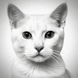 Generate a black and white image of a cat using bold, thick lines, suitable for a coloring book.