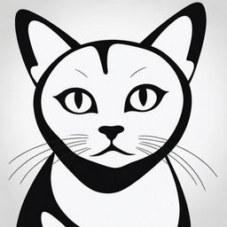 Generate a black and white image of a cat using bold, thick lines, suitable for a coloring book.