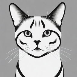 Generate a black and white image of a cat using bold, thick lines, suitable for a coloring book.