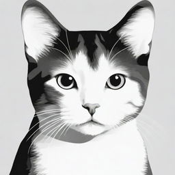 Generate a black and white image of a cat using bold, thick lines, suitable for a coloring book.