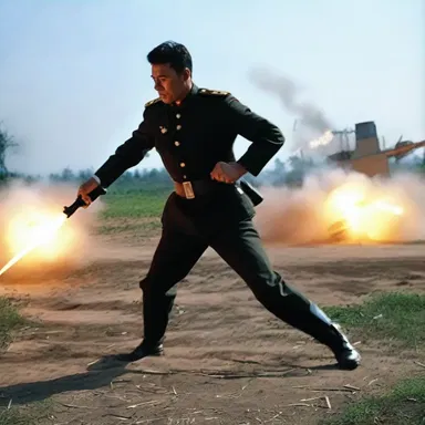 The action movie featured a thrilling scene of saber rattling, where the military forces showcased their firepower to discourage the enemy.