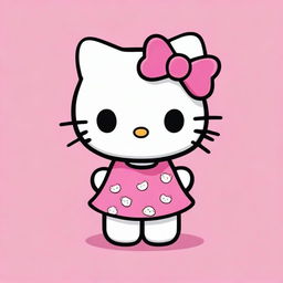 Generate an image of a cartoon version of Hello Kitty