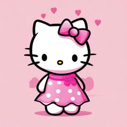 Generate an image of a cartoon version of Hello Kitty