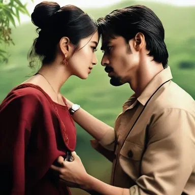 In the romantic movie, the hero pays a large ransom to free the kidnapped heroine.