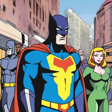 In the animated series, the brave superhero risks everything to ransom innocent citizens from the supervillain's evil clutches.