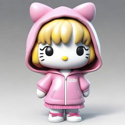 Create a semi-realistic image of Hello Kitty with medium blonde hair