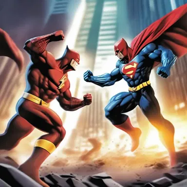 In the epic battle between the superhero and the supervillain, the hero unleashes a powerful counterattack to defeat his nemesis.