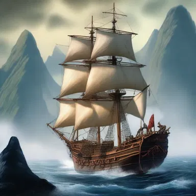 In the fantasy novel, the bo's'n possesses magical abilities and uses them to assist the crew during dangerous voyages.