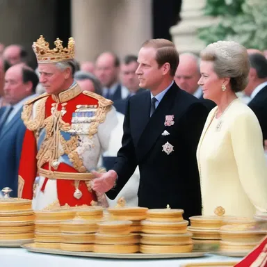 During the royal coronation ceremony, the prince's cousin acted indecorously by throwing food at the guests.