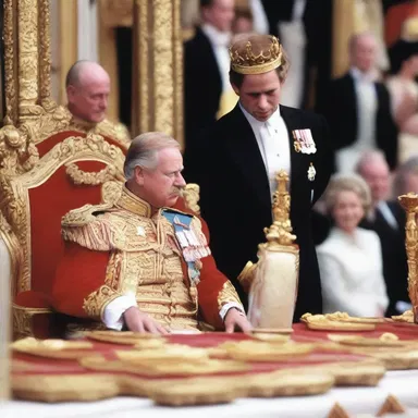 During the royal coronation ceremony, the prince's cousin acted indecorously by throwing food at the guests.
