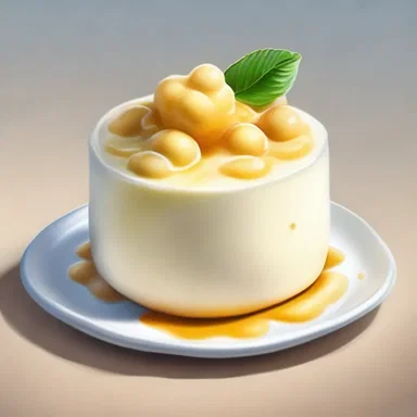 The talented artist skillfully created a portrait of a tapioca pudding, emphasizing its smooth texture and inviting appearance.