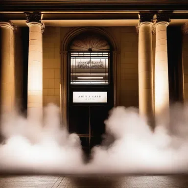 The use of dramatic stage effects, such as lighting and fog machines, transformed the entrance of the building into a captivating experience.