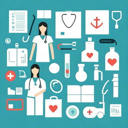 Create an image that represents the medical field, possibly including symbols such as a stethoscope, medical cross, or an image of a doctor or nurse