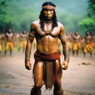 In the film 'Apocalypto', the main character is depicted wearing a breechcloth as part of his traditional attire.
