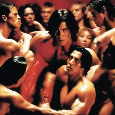 In the movie, the protagonist goes on an orgy of violence, taking down all the villains in his path.
