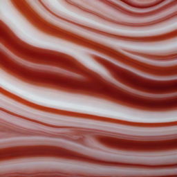 A highly detailed and realistic image of a Sardonyx stone, showing its layers of different colors with a focus on red and white bands within the light catching on the polished surface.