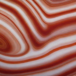 A highly detailed and realistic image of a Sardonyx stone, showing its layers of different colors with a focus on red and white bands within the light catching on the polished surface.