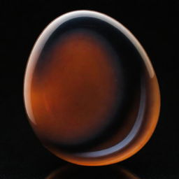 A polished Sardonyx stone shining brilliantly on a pitch black background.