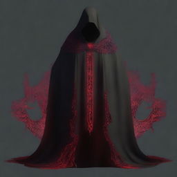 Generate an image of a magic cloak that is emitting an aura of darkness