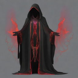 Generate an image of a magic cloak that is emitting an aura of darkness