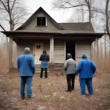 As the eerie sounds of rhythm and blues filled the abandoned house, the terrified group realized they were not alone.