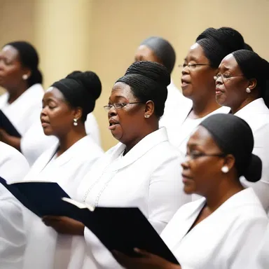 The church choir performed a soulful rendition of a rhythm and blues hymn during the religious service.