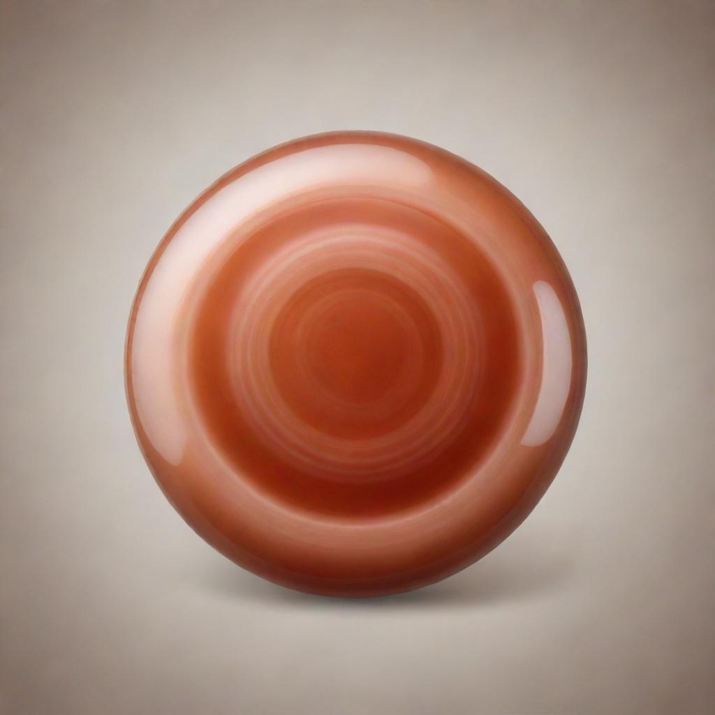 A round, polished sardonyx stone, depicted in a graphic style suitable for a logo.