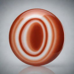 A round, polished sardonyx stone, depicted in a graphic style suitable for a logo.