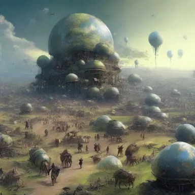 In the fantasy novel, the author imagines a future world plagued by overpopulation, where resources are scarce and living conditions are harsh.