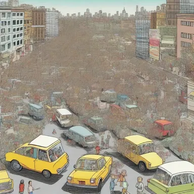 The cartoon depicted an exaggerated and humorous version of overpopulation, with crowded cities and traffic jams everywhere.