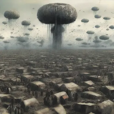 The dystopian literature explored the devastating consequences of overpopulation, portraying a society on the brink of collapse due to limited resources and societal unrest.