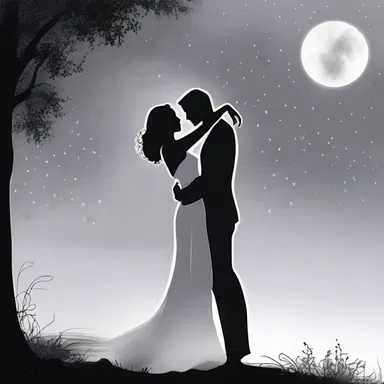 As the couple danced under the moonlight, he gently placed his hand on her waist, followed by a gentle swipe of his lips against hers.