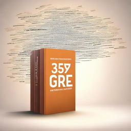 An image illustrating the concept of '3500 GRE Essential Words', perhaps represented as a massive book with words flying out or a word cloud filled with important GRE vocabulary