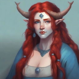 Generate an image of a motherly Firbolg woman