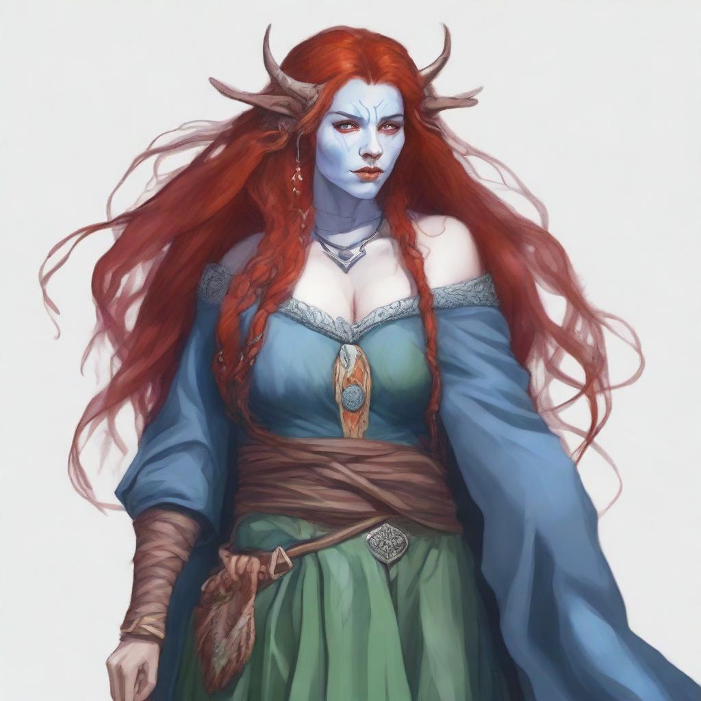 Generate an image of a motherly Firbolg woman