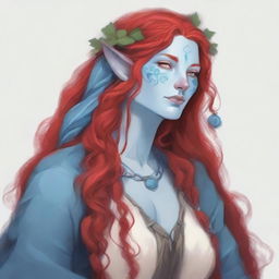 Generate an image of a motherly Firbolg woman