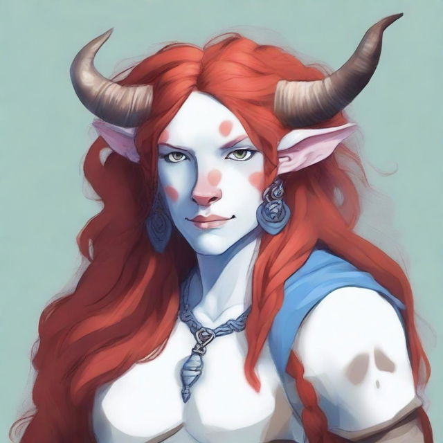 Generate an image of a motherly Firbolg woman